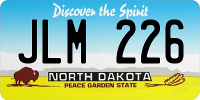 ND license plate JLM226