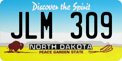 ND license plate JLM309