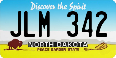 ND license plate JLM342