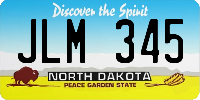 ND license plate JLM345