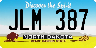ND license plate JLM387