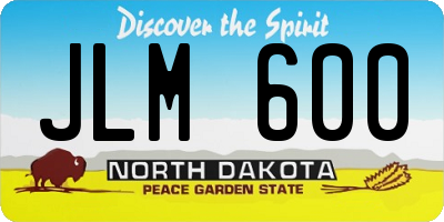 ND license plate JLM600