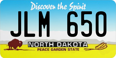 ND license plate JLM650