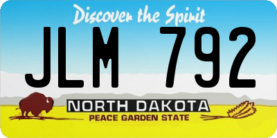 ND license plate JLM792