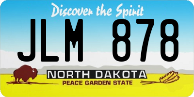 ND license plate JLM878