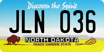 ND license plate JLN036