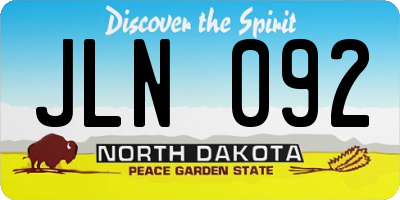 ND license plate JLN092