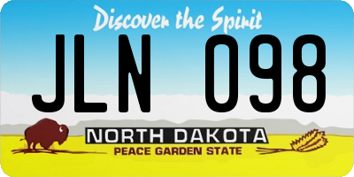 ND license plate JLN098