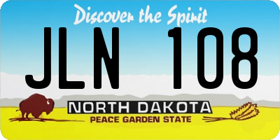 ND license plate JLN108