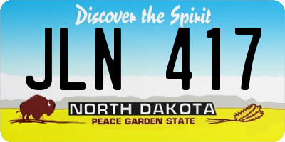 ND license plate JLN417