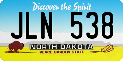 ND license plate JLN538