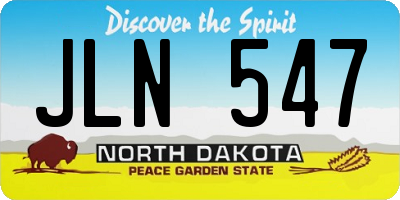 ND license plate JLN547