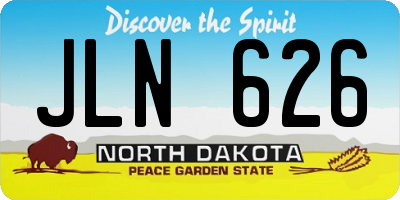 ND license plate JLN626