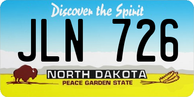 ND license plate JLN726