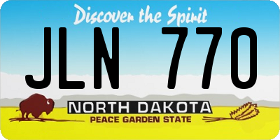 ND license plate JLN770