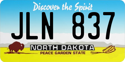 ND license plate JLN837