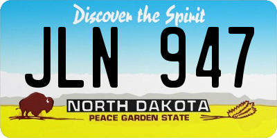 ND license plate JLN947