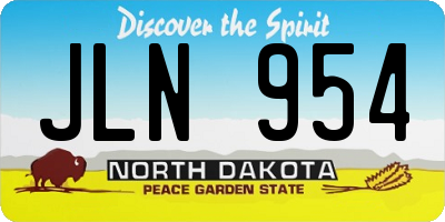 ND license plate JLN954