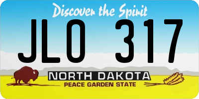 ND license plate JLO317