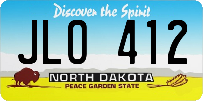 ND license plate JLO412