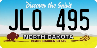 ND license plate JLO495