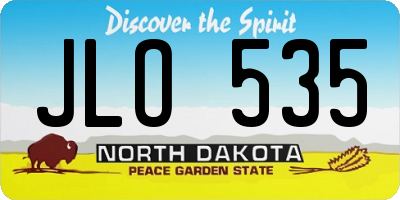 ND license plate JLO535