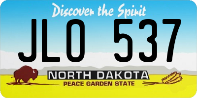 ND license plate JLO537