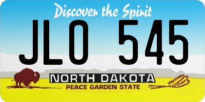 ND license plate JLO545