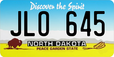 ND license plate JLO645