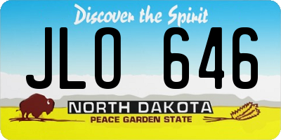 ND license plate JLO646
