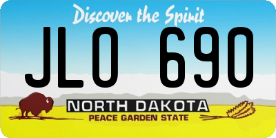 ND license plate JLO690