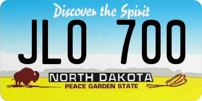 ND license plate JLO700