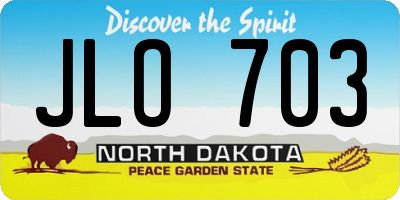 ND license plate JLO703