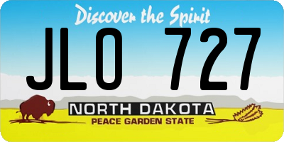 ND license plate JLO727