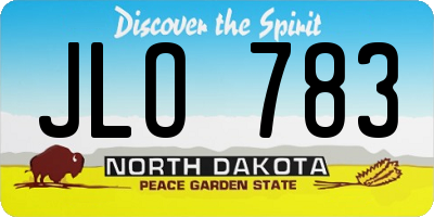 ND license plate JLO783