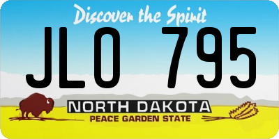 ND license plate JLO795