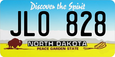 ND license plate JLO828