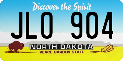 ND license plate JLO904