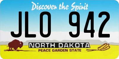 ND license plate JLO942