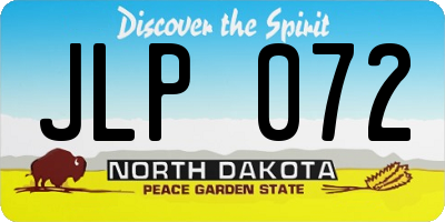 ND license plate JLP072
