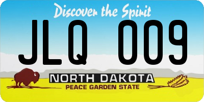 ND license plate JLQ009