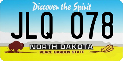ND license plate JLQ078