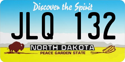 ND license plate JLQ132