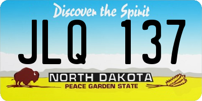 ND license plate JLQ137