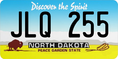 ND license plate JLQ255