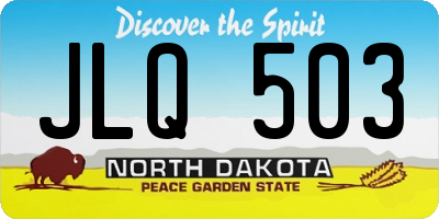 ND license plate JLQ503