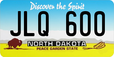 ND license plate JLQ600
