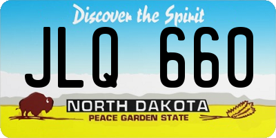 ND license plate JLQ660