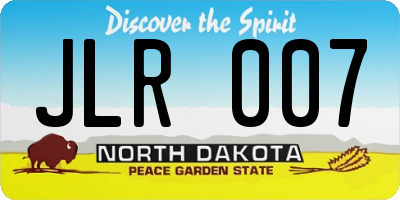 ND license plate JLR007