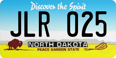 ND license plate JLR025
